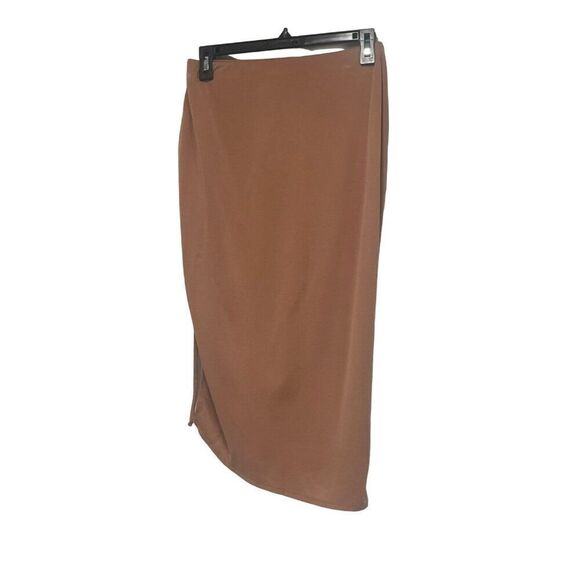 Open Edit Side Ruched Skirt In Tan Mocha, Sz. S - Picture 4 of 11